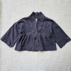 Tea Collection Navy Knit Cropped Jacket VGUC 7